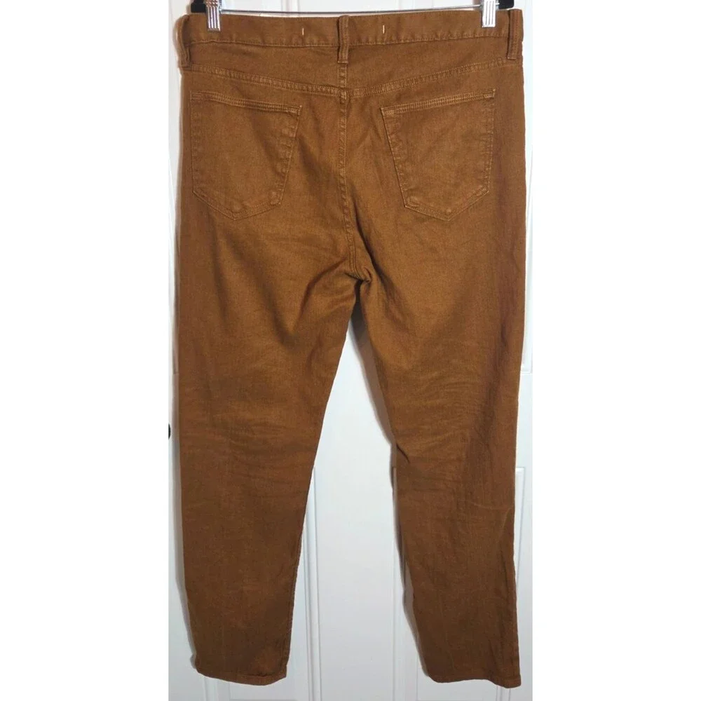 Banana Republic Mens Slim Linen-Cotton Traveler Pants Size 35x32 Toasted Hickory